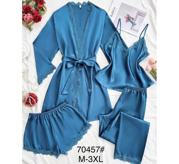 Піжама жіноча 4-ка, шовк 5 шт (M-3XL) ZeL1396_70457b