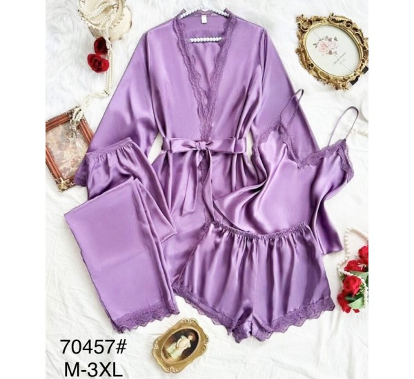 Піжама жіноча 4-ка, шовк 5 шт (M-3XL) ZeL1396_70457c