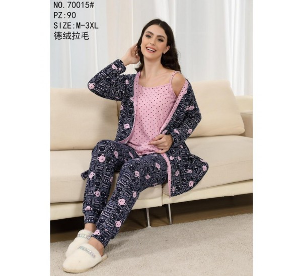 Піжама жіноча 3-ка, начіс 5 шт (M-3XL) ZeL1396_70015