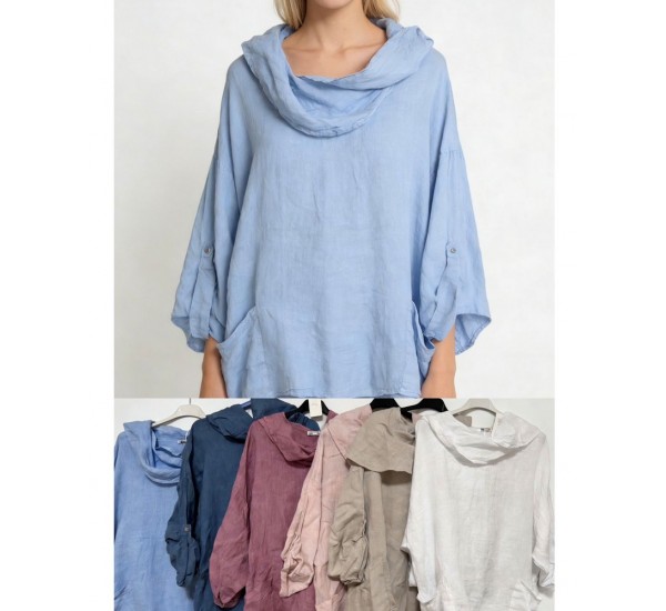 Туника женская, Лён 1 шт (оверсайз) AV4854_110403