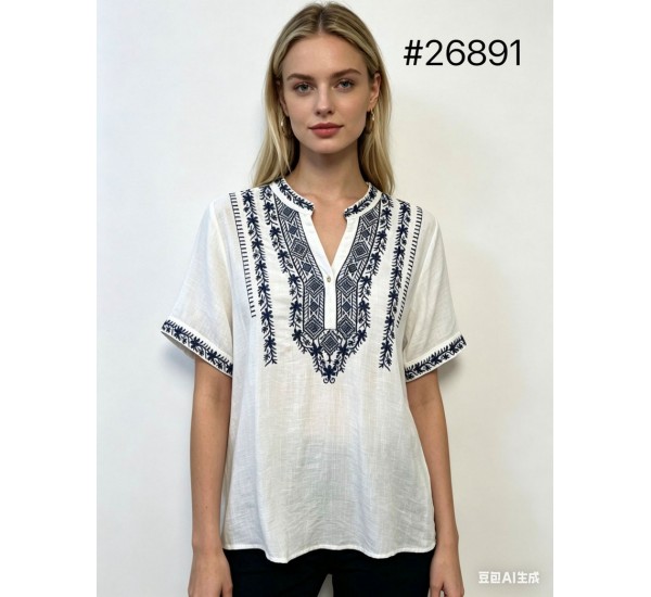 Блуза жіноча, Льон 1 шт (оверсайз) AV4854_26891