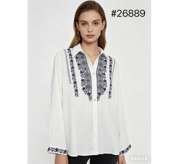 Блуза жіноча, Льон 1 шт (оверсайз) AV4854_26889