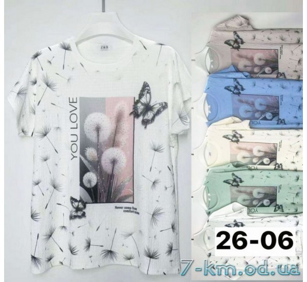Футболка женская, жатка 6 шт (3/4XL) BL3149_2606