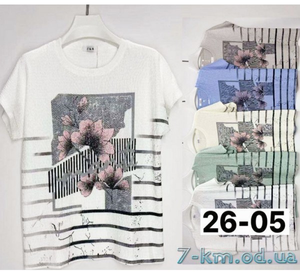 Футболка женская, жатка 6 шт (3/4XL) BL3149_2605