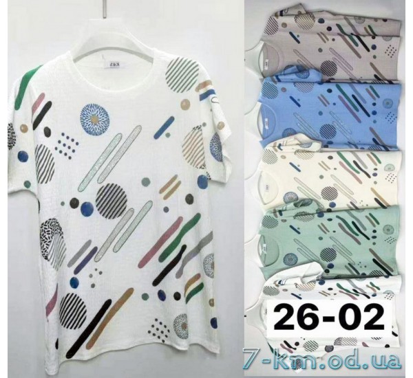 Футболка женская, жатка 6 шт (3/4XL) BL3149_2602