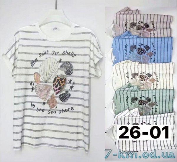 Футболка женская, жатка 6 шт (3/4XL) BL3149_2601