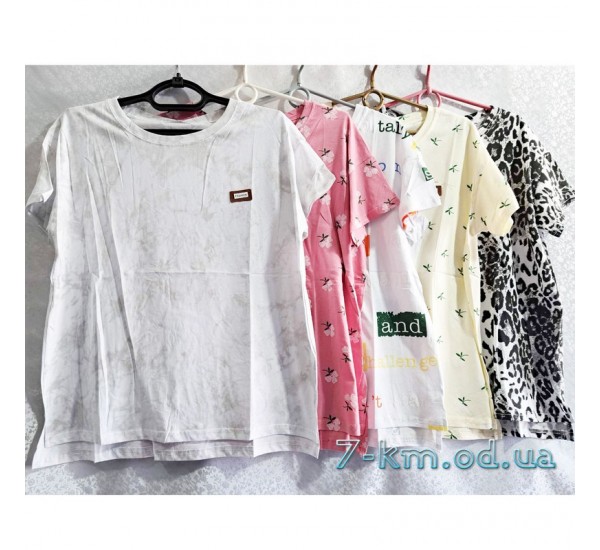 Футболка жіноча, стрейч/коттон 5 шт (50-56 р) DLD_9195-6