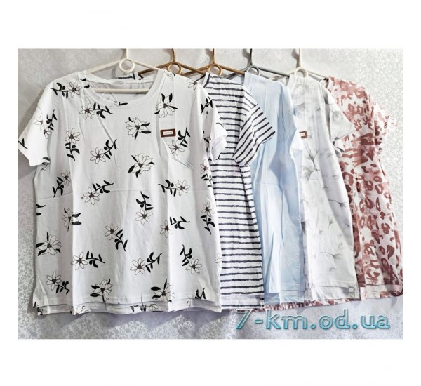 Футболка женская, стрейч/коттон 5 шт (50-56 р) DLD_9195-4