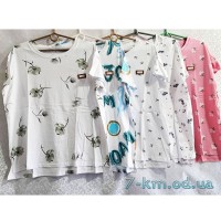 Футболка жіноча, стрейч/коттон 5 шт (50-56 р) DLD_9195-3