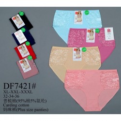 Труси жіночі батал 12 шт (1-3XL) коттон KiE_DF7421