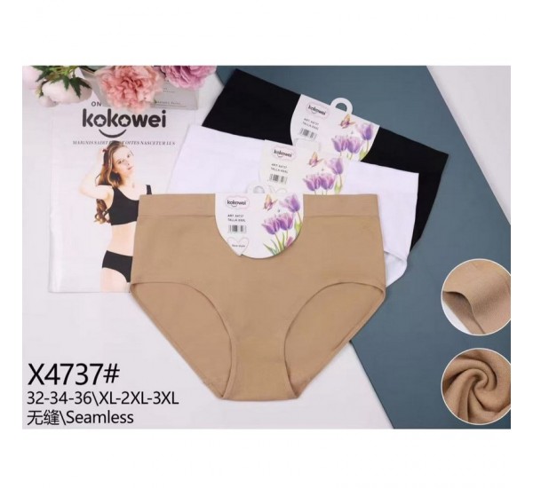 Трусы женские Батал 12 шт (1-3XL) полиестер KiE_X4737