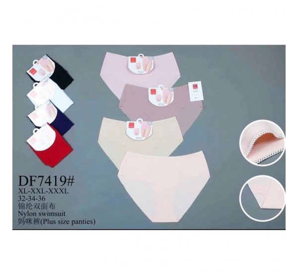 Трусы женские Батал 12 шт (1-3XL) полиестер KiE_DF7419