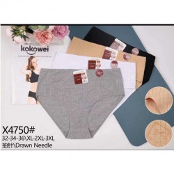 Трусы женские Батал 12 шт (1-3XL) рубчик KiE_X4750