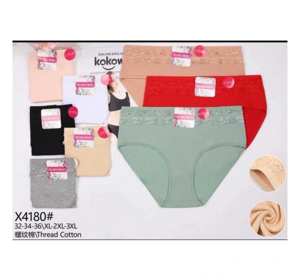 Трусы женские Батал 12 шт (1-3XL) рубчик KiE_X4180