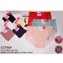 Трусы женские Батал 12 шт (1-3XL) рубчик KiE_X3796