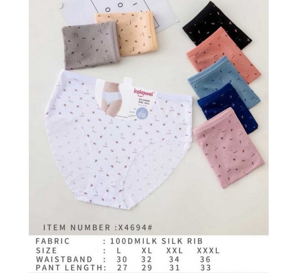 Трусы женские Батал 12 шт (L-3XL) рубчик KiE_X4694