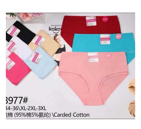 Трусы женские Батал 12 шт (1-3XL) коттон KiE_3977