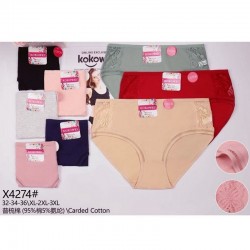 Трусы женские Батал 12 шт (1-3XL) коттон KiE_X4274