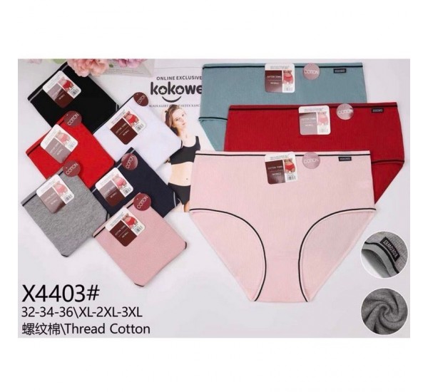 Трусы женские Батал 12 шт (1-3XL) рубчик KiE_X4403