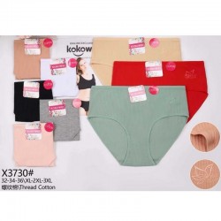 Трусы женские Батал 12 шт (1-3XL) рубчик KiE_X3730