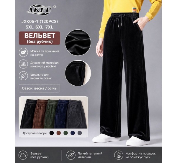Штани жіночі 6 шт (5-7XL) велюр KiE_JXK05-1