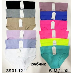 Труси жіночі 12 шт (S-XL) рубчик KiE_3901-12