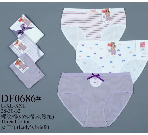 Труси жіночі 12 шт (L-2XL) рубчик KiE_DF0686