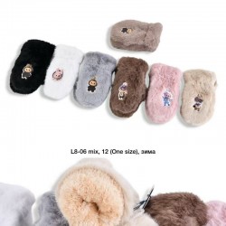 Рукавиці дитячі 12 шт (7-10 років) хутро LeR_L8-026