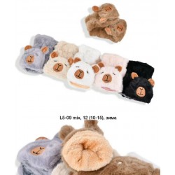 Рукавиці дитячі 12 шт (10-15 років) хутро LeR_L5-09