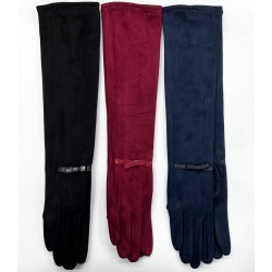 Рукавички жіночі, 10 шт (6,5-8,5 р) замш/плюш LeR_JPCKb