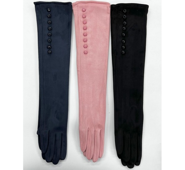 Перчатки женские, 10 шт (6,5-8,5 р) замш/плюш LeR_JPCKd