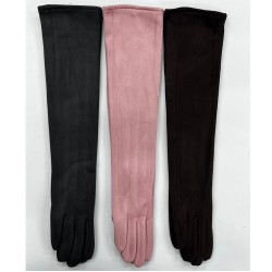 Рукавички жіночі, 10 шт (6,5-8,5 р) замш/плюш LeR_JPCKk