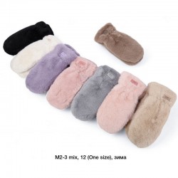 Рукавиці жіночі 12 шт (універсальний) норка/хутро LeR_M2-3