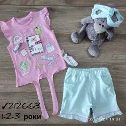 Костюм для дівчаток 3 шт коттон (1-3 роки) MiLi_212663b