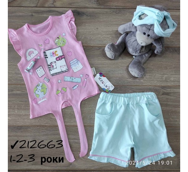 Костюм для дівчаток 3 шт коттон (1-3 роки) MiLi_212663b