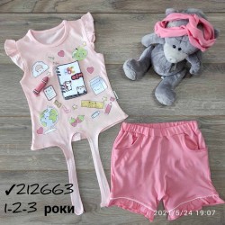 Костюм для дівчаток 3 шт коттон (1-3 роки) MiLi_212663c