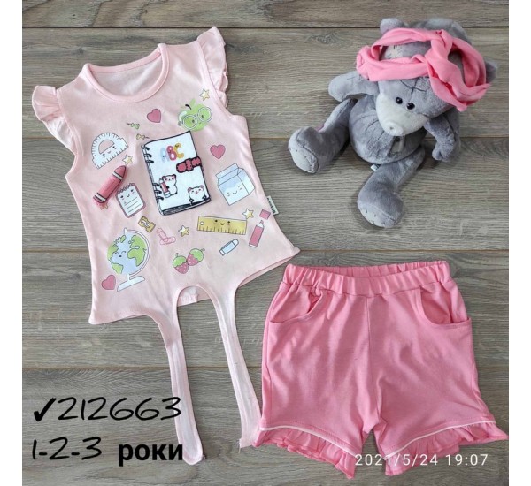 Костюм для дівчаток 3 шт коттон (1-3 роки) MiLi_212663c