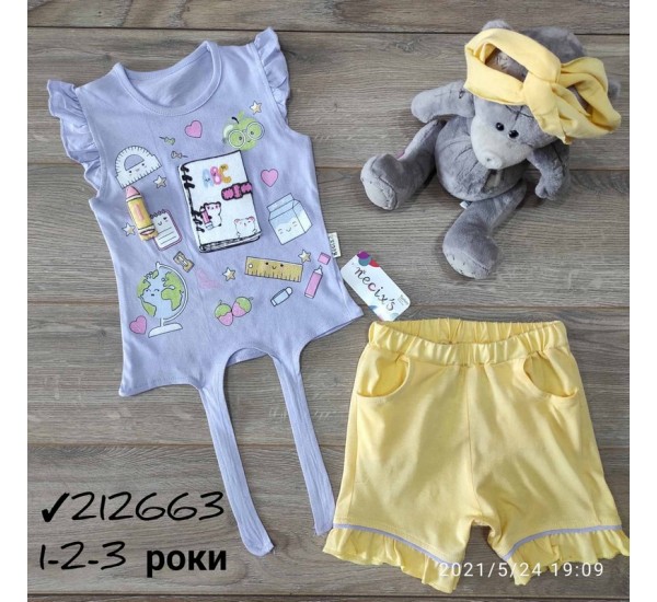 Костюм для дівчаток 3 шт коттон (1-3 роки) MiLi_212663d
