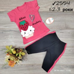 Костюм для дівчаток 3 шт коттон (1-3 роки) MiLi_2554b