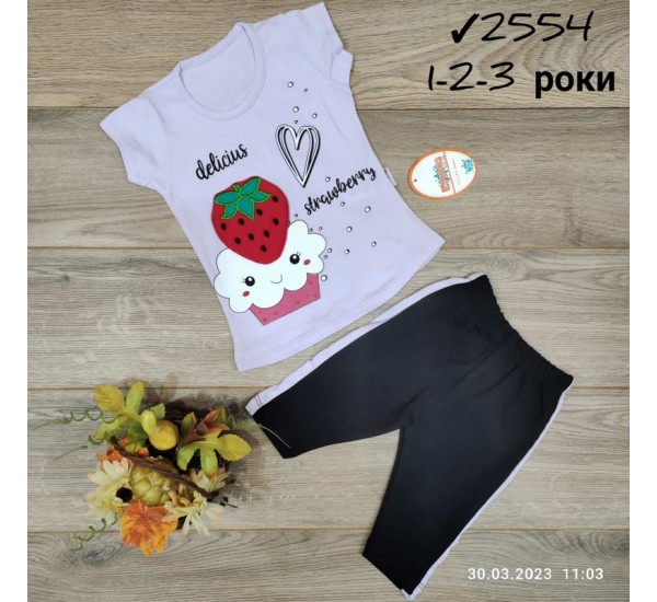Костюм для дівчаток 3 шт коттон (1-3 роки) MiLi_2554c
