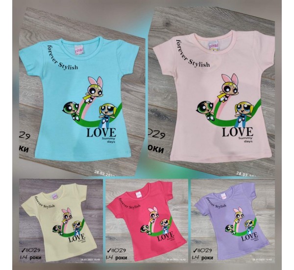Футболка для дівчаток 4 шт коттон (1-4 роки) MiLi_11029c
