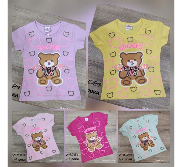 Футболка для дівчаток 4 шт коттон (1-4 роки) MiLi_4089