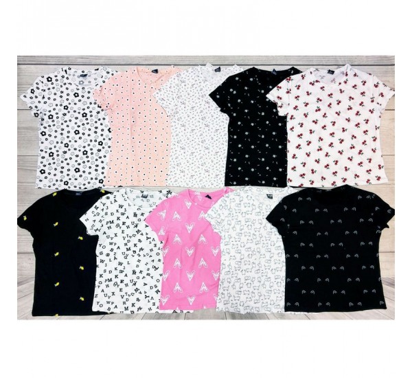 Футболка жіноча, бавовна 10 шт (46-50 р) MuK_3939c