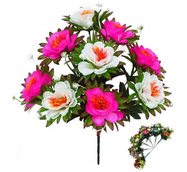 Букет півонії штучний, 5 штук RuS_B131_A-514/10