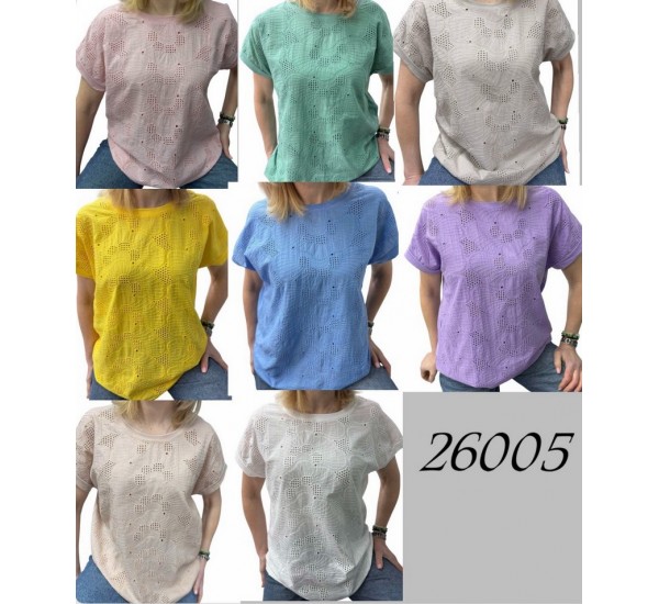 Футболка жіноча, прошва/коттон 5 шт (48-54 р) RZ4492_26005