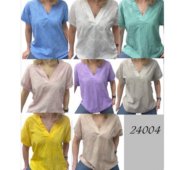 Футболка жіноча, прошва/коттон 5 шт (48-54 р) RZ4492_24004