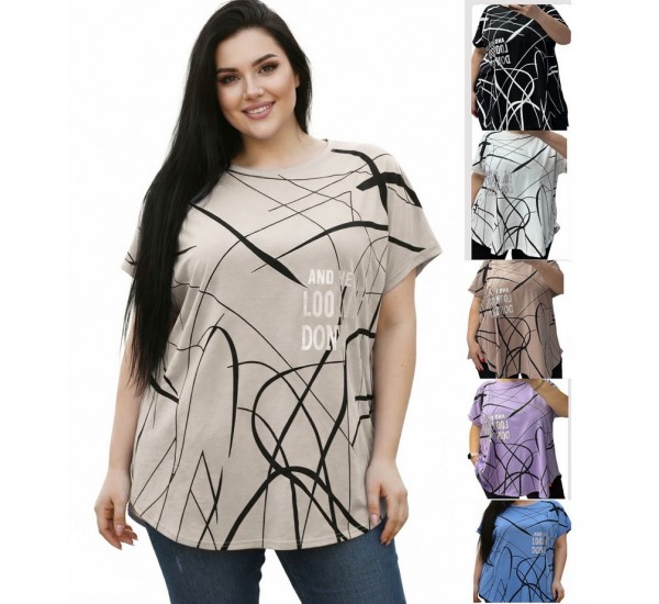 Футболка женская супер-Батал, коттон 5 шт (54-64 р) RZ4492_26009