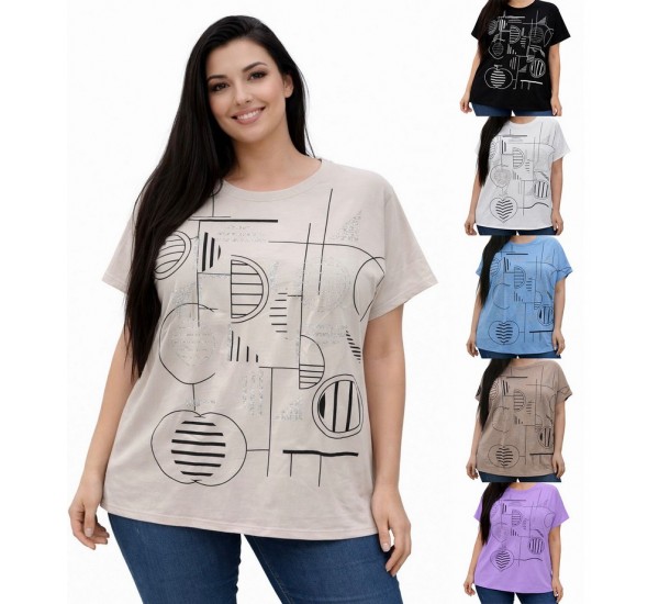 Футболка женская супер-Батал, коттон 5 шт (58-64 р) RZ4492_26008