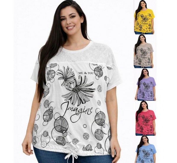 Футболка женская Батал, коттон 5 шт (54-58 р) RZ4492_26011