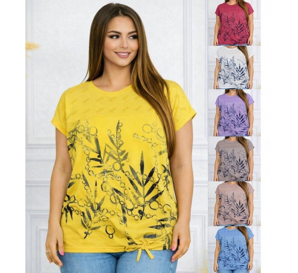 Футболка женская Батал, коттон 5 шт (54-58 р) RZ4492_26012